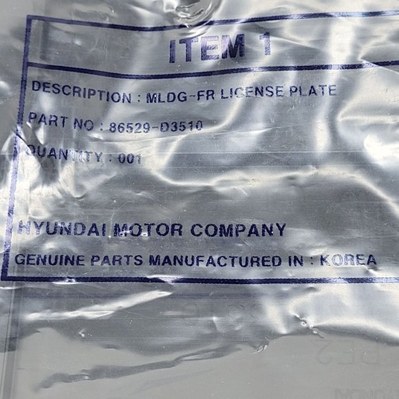 Front License Plate Bracket Plastic Fits 2019-2021 Hyundai Tucson 86910-D3500 - Picture 5 of 10